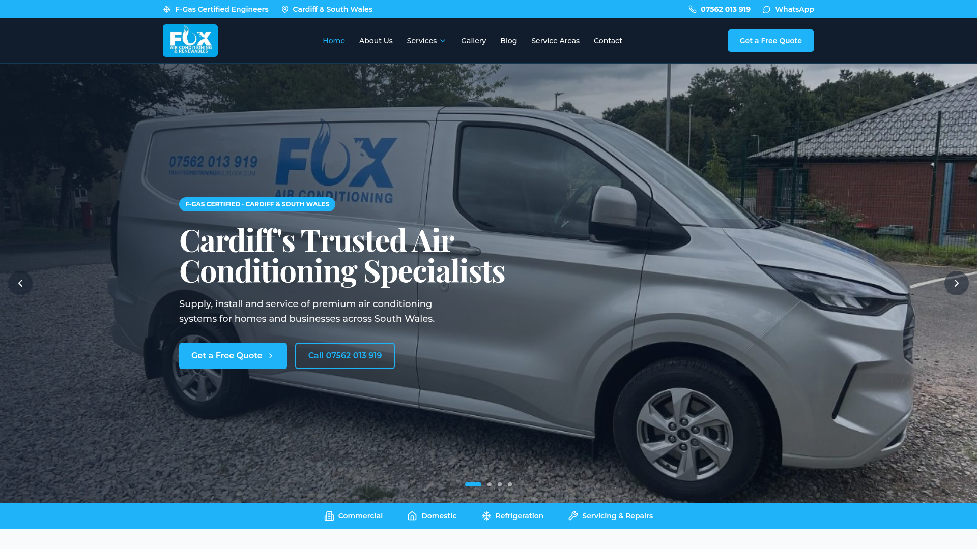 Fox Air Conditioning website preview