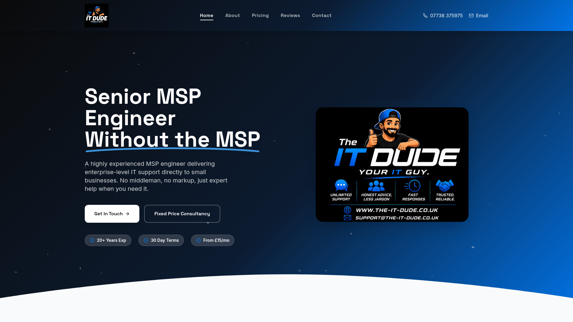 The IT Dude website preview